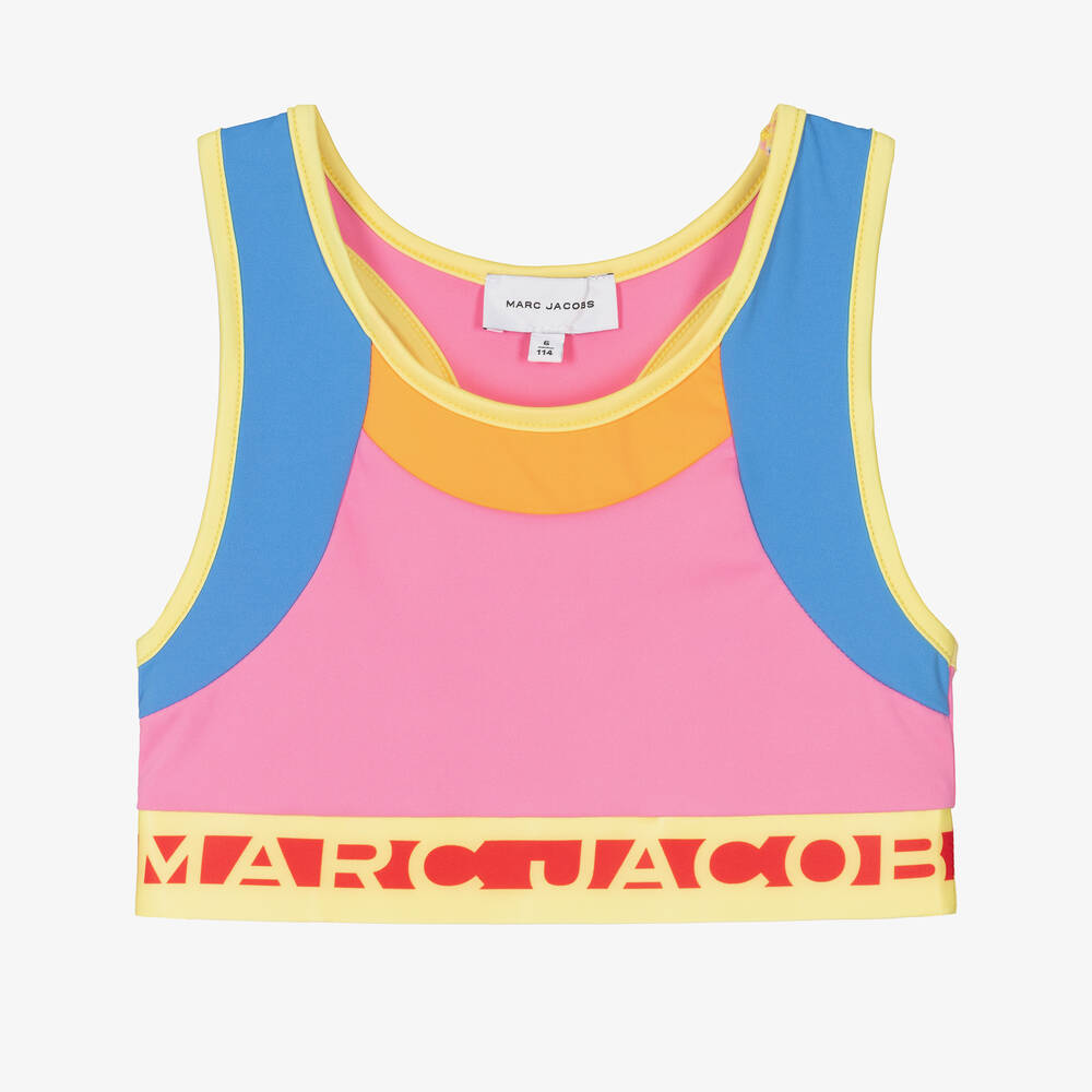 MARC JACOBS - Girls Pink Sports Crop Top | Childrensalon