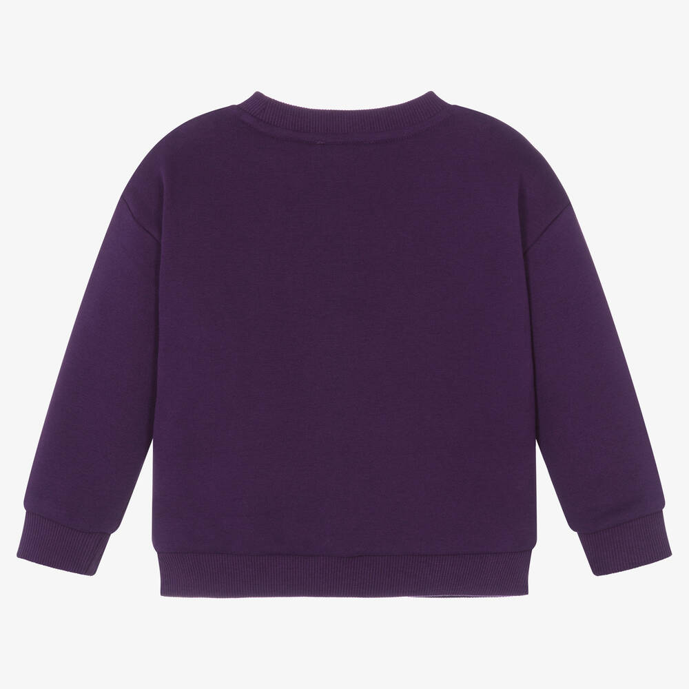 MARC JACOBS-سويتشيرت قطن جيرسي لون بنفسجي داكن للبنات | Childrensalon Outlet