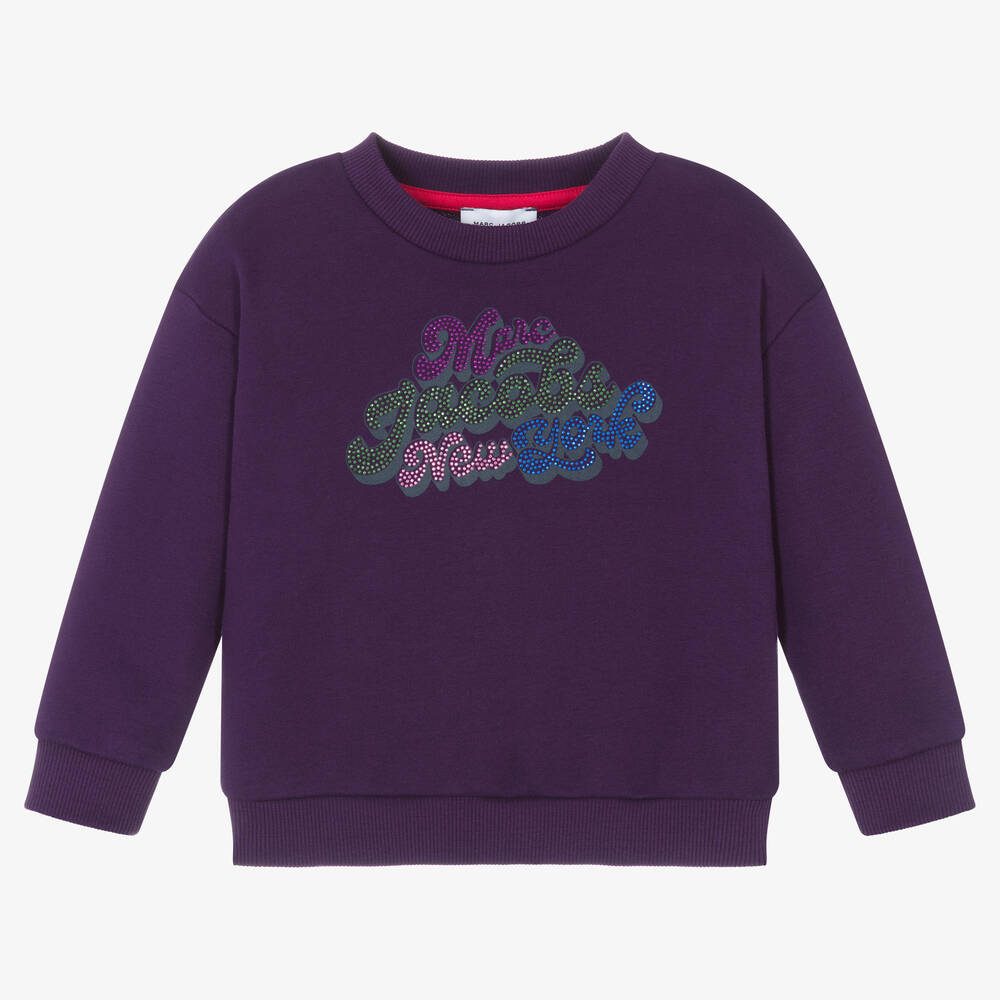 MARC JACOBS - Sweat-shirt violet clouté fille | Childrensalon