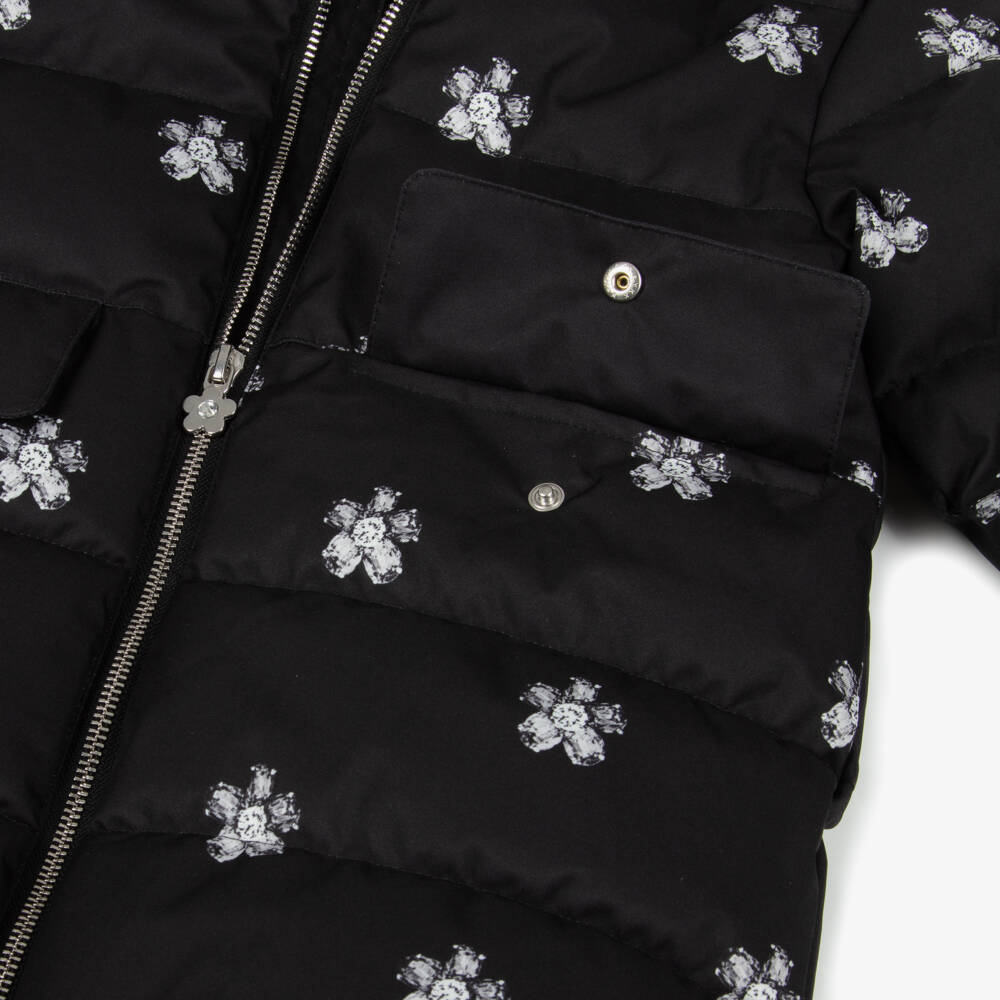 MARC JACOBS-Girls Quilted Black Daisy Coat | Childrensalon Outlet