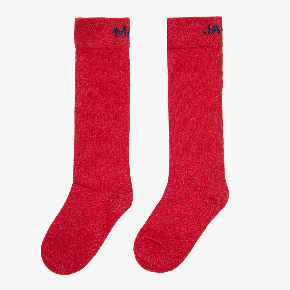 MARC JACOBS Girls Red Cotton Logo Socks Childrensalon Outlet
