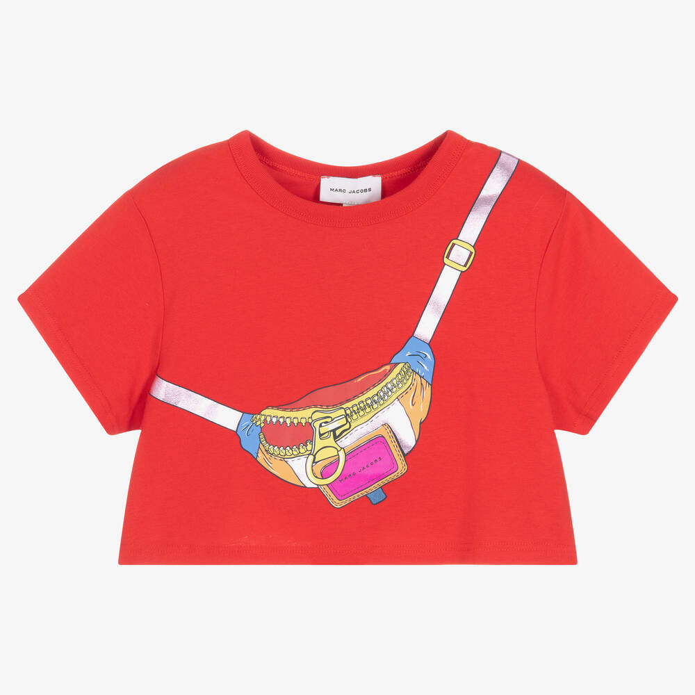 MARC JACOBS - Girls Red Crossbody Bag T-Shirt | Childrensalon