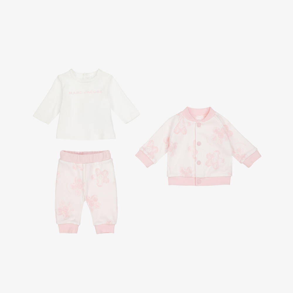MARC JACOBS-Комплект брюк из розового хлопка для девочек с двусторонним дизайном | Childrensalon Outlet