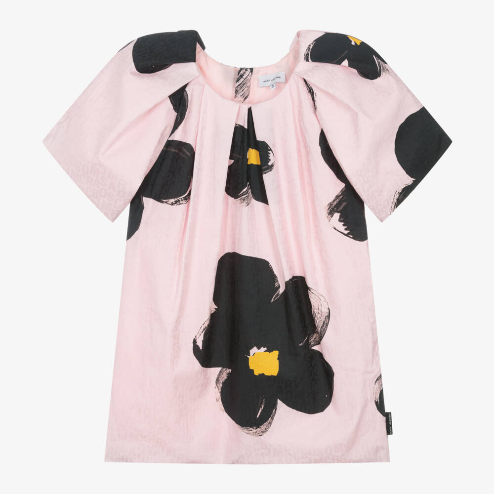 MARC JACOBS-فستان زهري قطن ناعم للبنات | Childrensalon Outlet