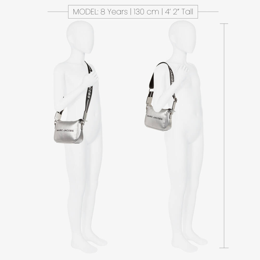 MARC JACOBS-Girls Silver Faux Leather Shoulder Bag (16cm) | Childrensalon Outlet