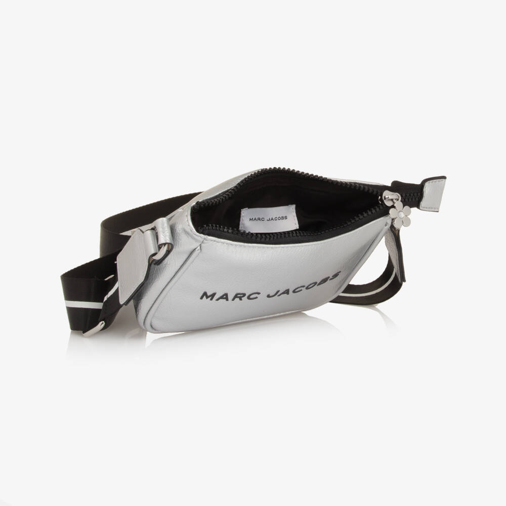 MARC JACOBS-Girls Silver Faux Leather Shoulder Bag (16cm) | Childrensalon Outlet