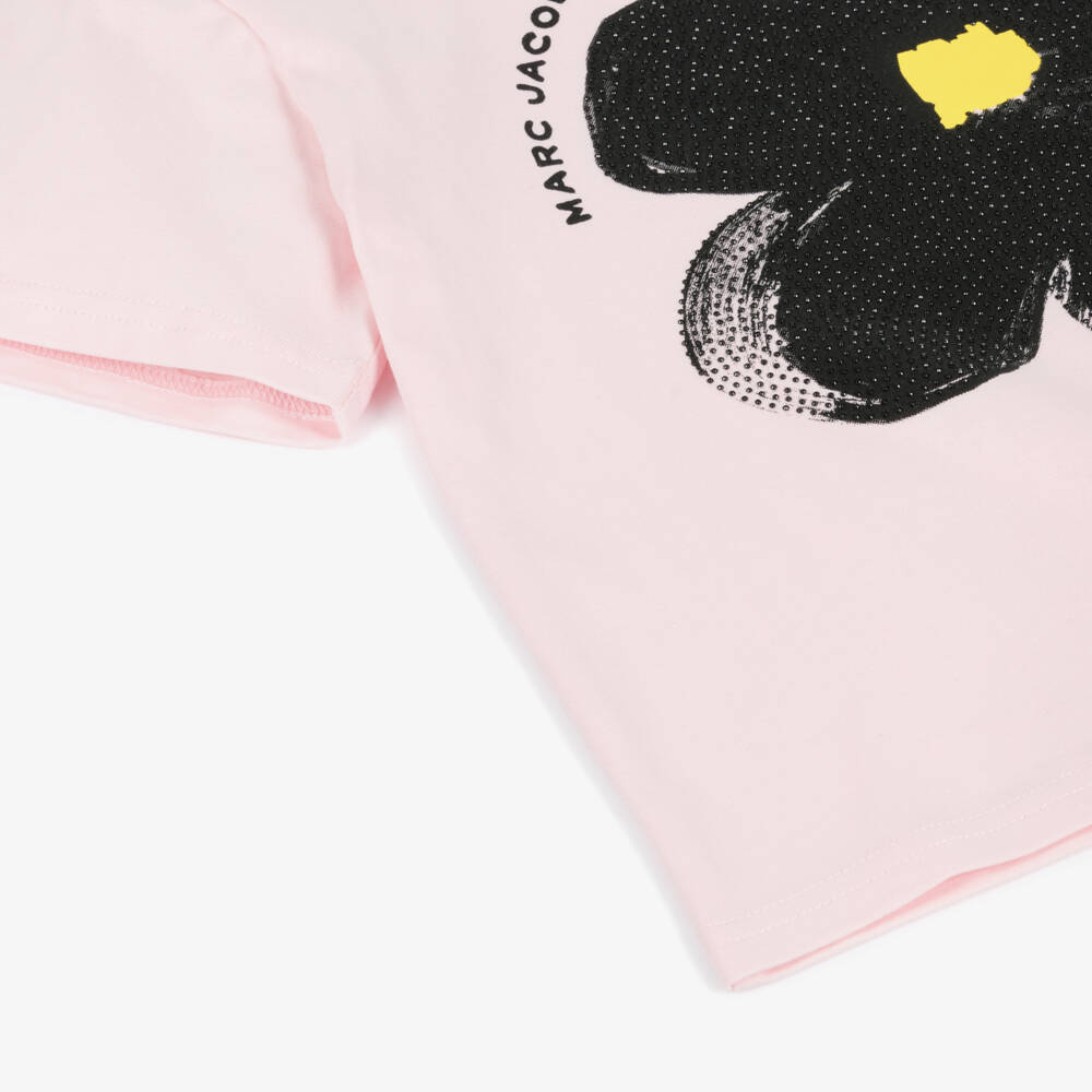 MARC JACOBS-Girls Soft Pink Daisy Tee | Childrensalon Outlet