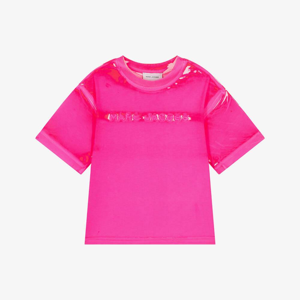 MARC JACOBS-تيشيرت ناعم وردي بتصميم تاي داي للبنات | Childrensalon Outlet