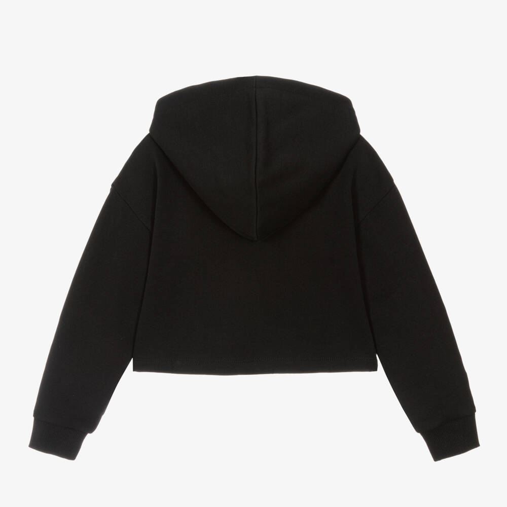 MARC JACOBS-Girls Sparkling Black Cotton Hoodie | Childrensalon Outlet