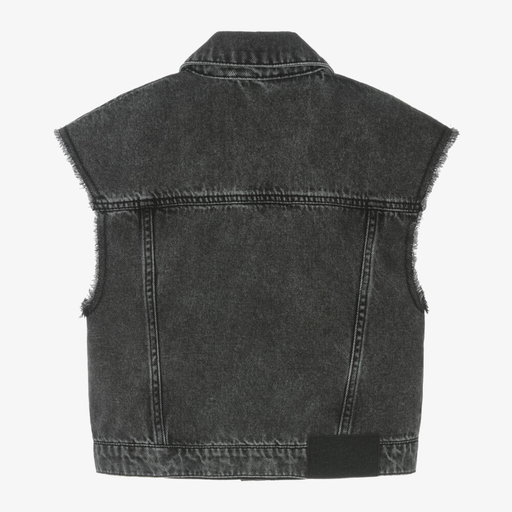 MARC JACOBS-سترة دنيم سوداء براقة للبنات | Childrensalon Outlet