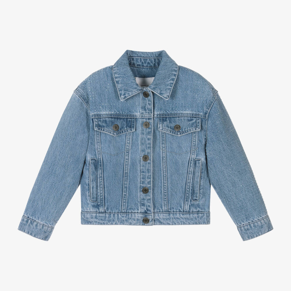 MARC JACOBS-Блестящая синяя джинсовая куртка для девочек | Childrensalon Outlet