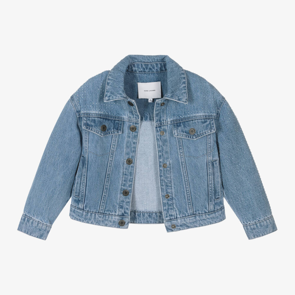 MARC JACOBS-Girls Sparkling Blue Denim Jacket | Childrensalon Outlet