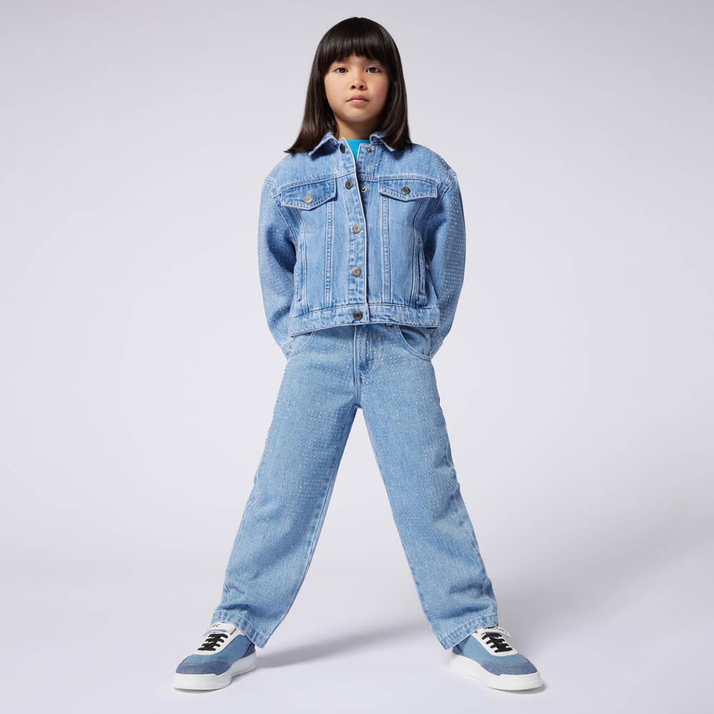 MARC JACOBS-Girls Sparkling Blue Denim Jacket | Childrensalon Outlet