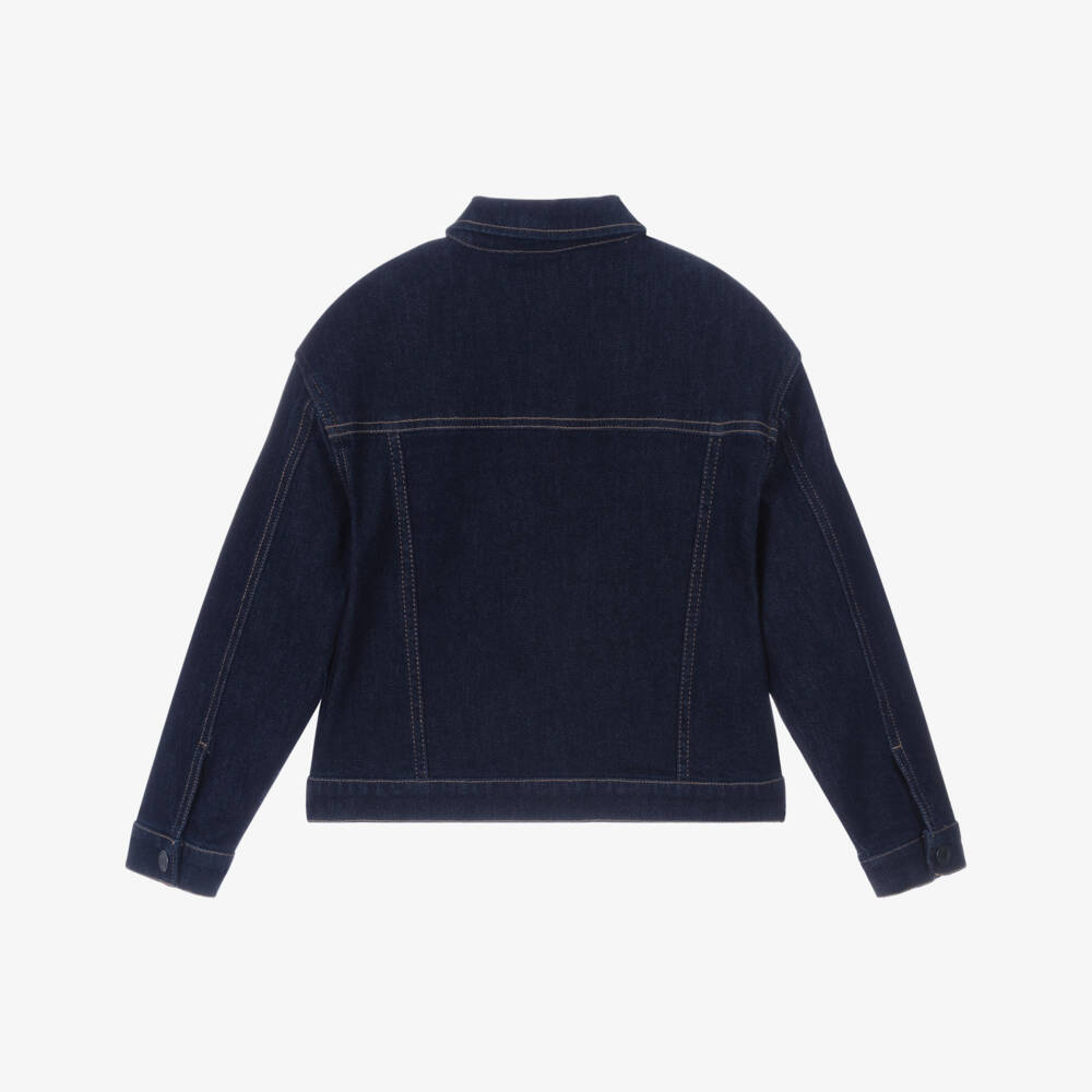 MARC JACOBS-جاكيت دنيم أزرق براق للبنات | Childrensalon Outlet