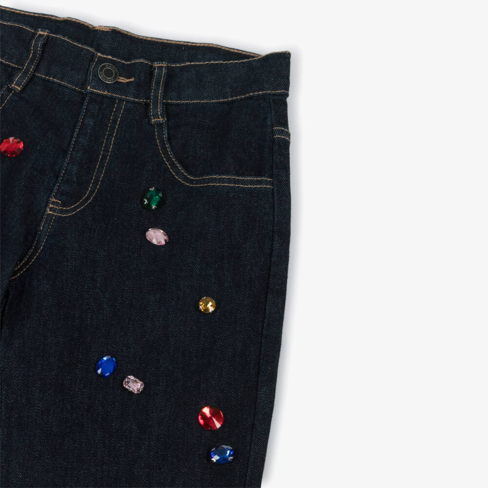 MARC JACOBS-بنطلون جينز أزرق لامع للبنات | Childrensalon Outlet