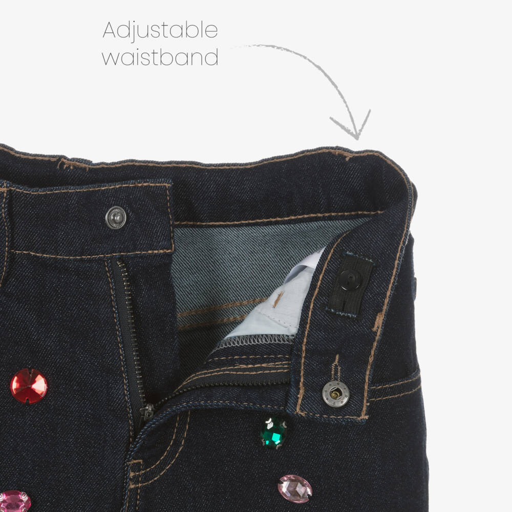 MARC JACOBS-بنطلون جينز أزرق لامع للبنات | Childrensalon Outlet