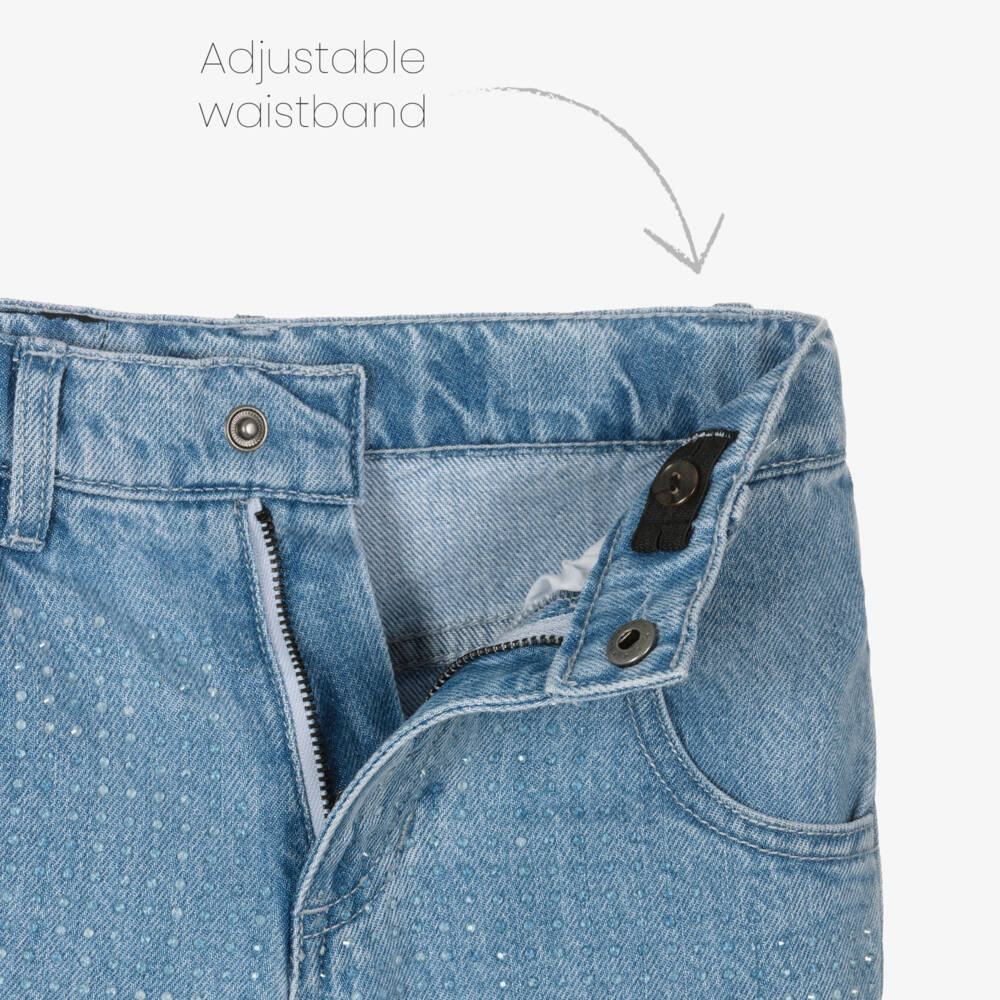 MARC JACOBS-Girls Sparkling Blue Stone Denim | Childrensalon Outlet