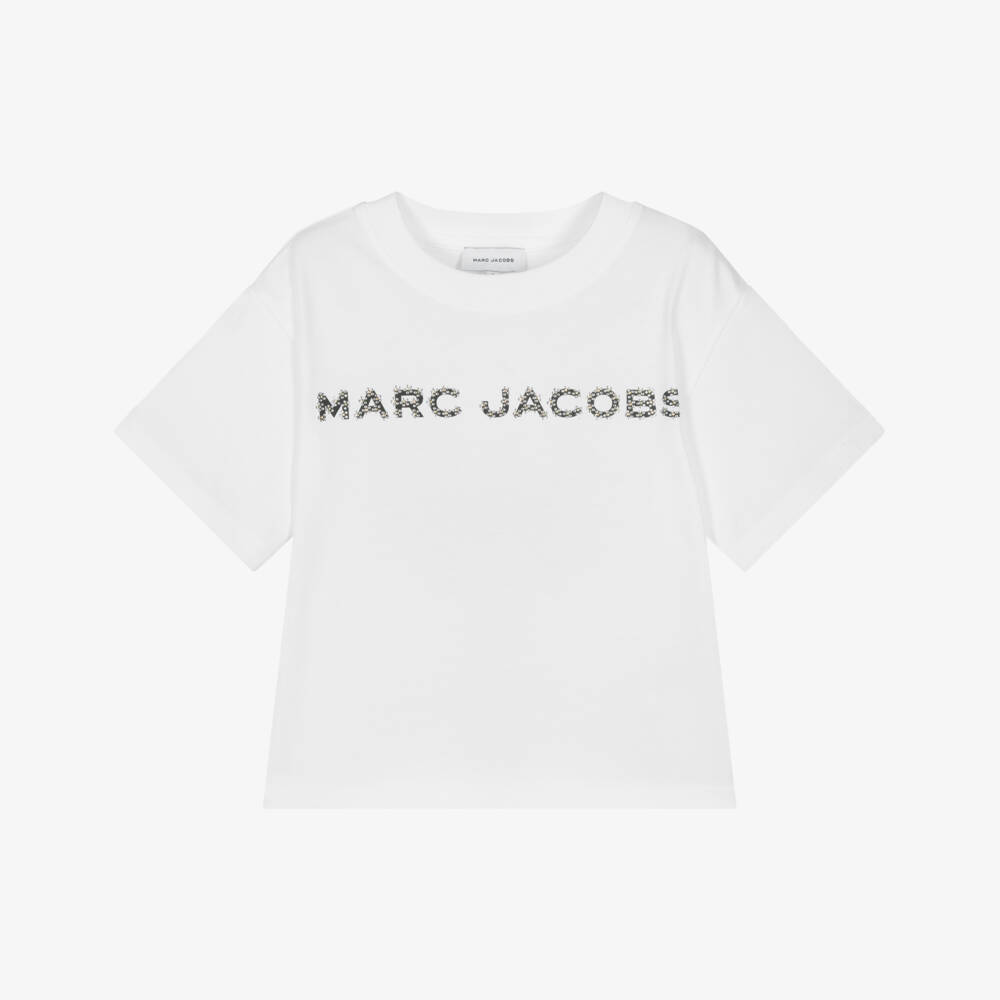 MARC JACOBS-تي شيرت قطنية براقة بشعار للبنات | Childrensalon Outlet