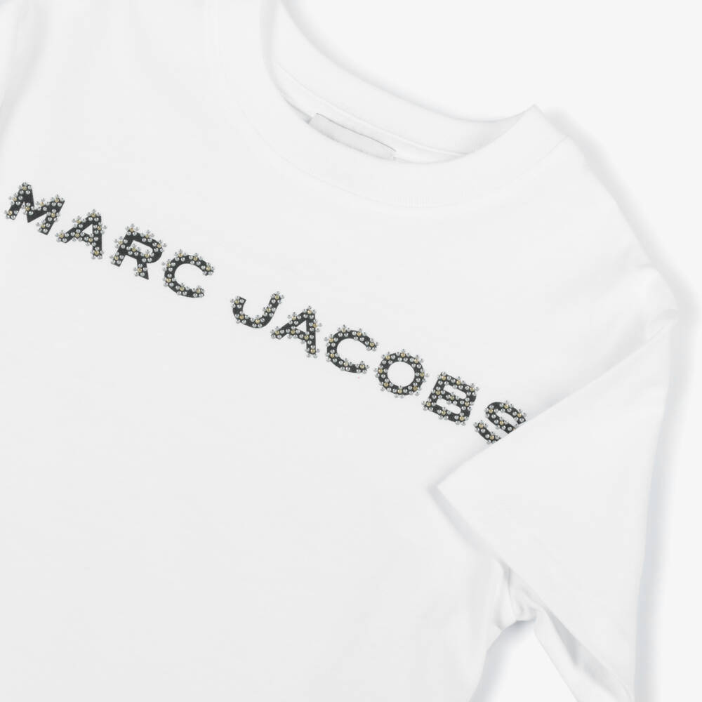 MARC JACOBS-Girls Sparkling Logo Cotton Tee | Childrensalon Outlet