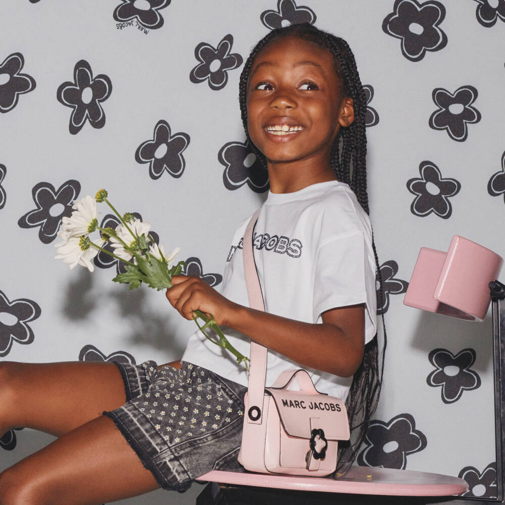 MARC JACOBS-Girls Sparkling Logo Cotton Tee | Childrensalon Outlet