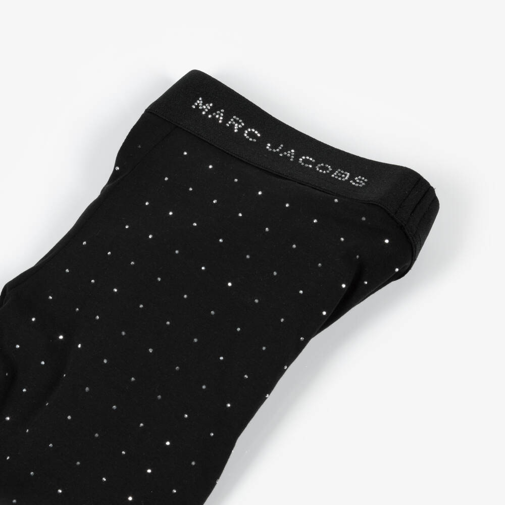 MARC JACOBS-Girls Sparkling Rhinestone Black Leggings | Childrensalon Outlet