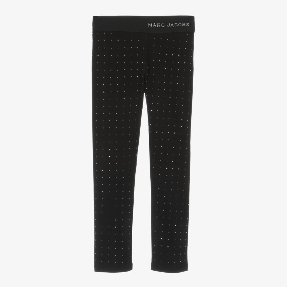 MARC JACOBS-Блестящие леггинсы с кристаллами для девочек черные | Childrensalon Outlet