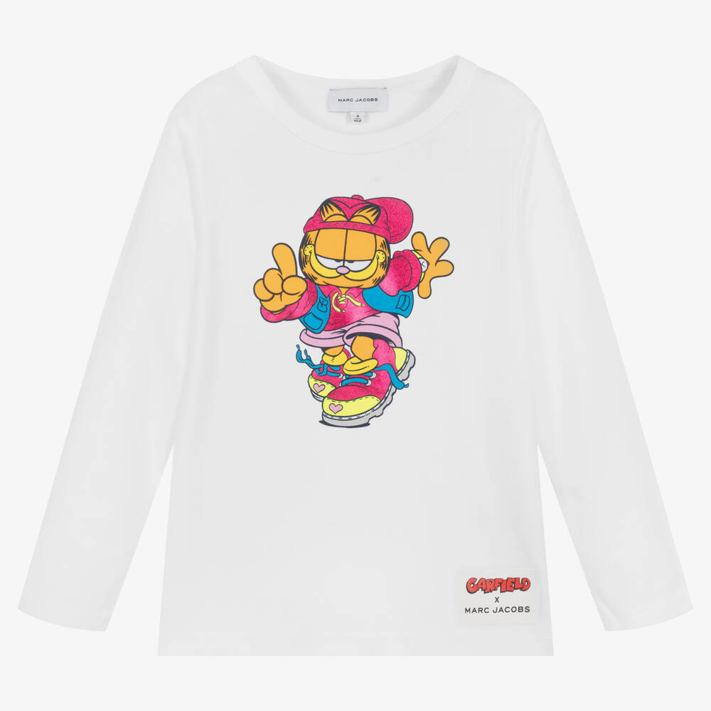 MARC JACOBS-Girls White Cotton Garfield Top | Childrensalon Outlet