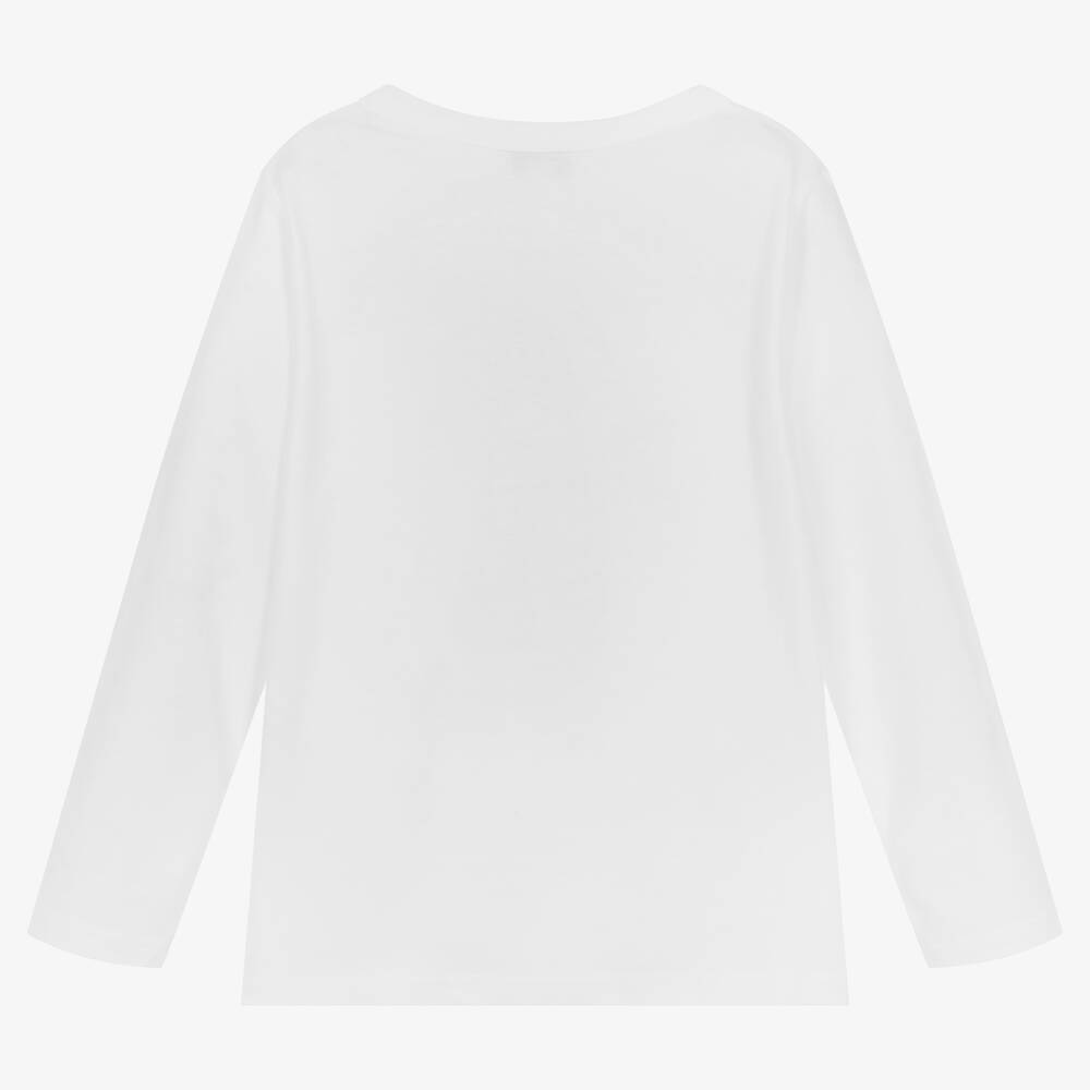 MARC JACOBS-Белый хлопковый топ для девочек | Childrensalon Outlet