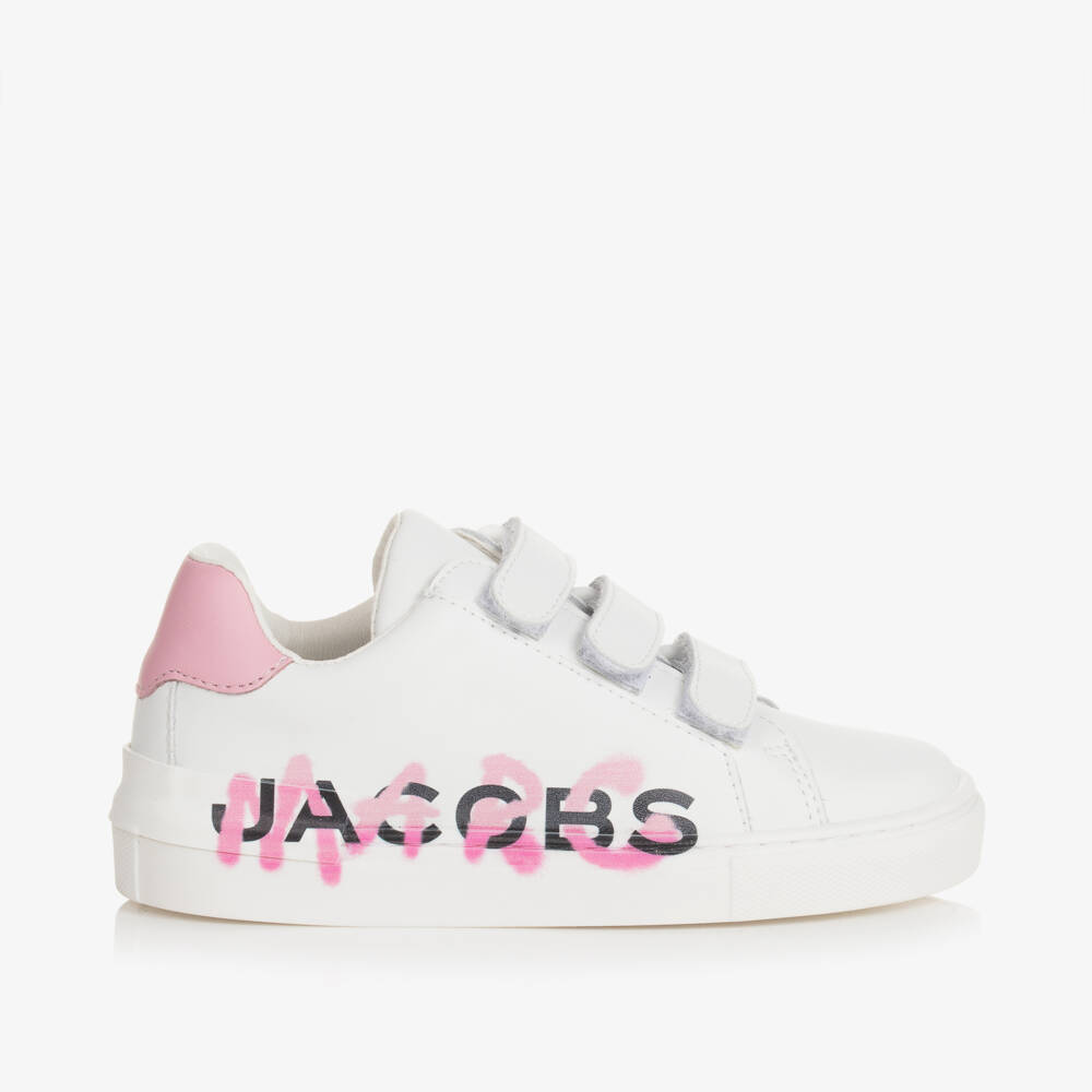 MARC JACOBS-Girls White Leather Trainers | Childrensalon Outlet