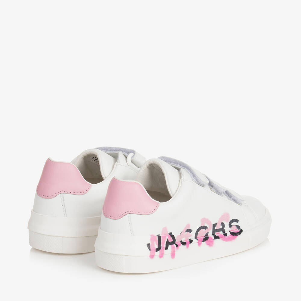 MARC JACOBS-Girls White Leather Trainers | Childrensalon Outlet
