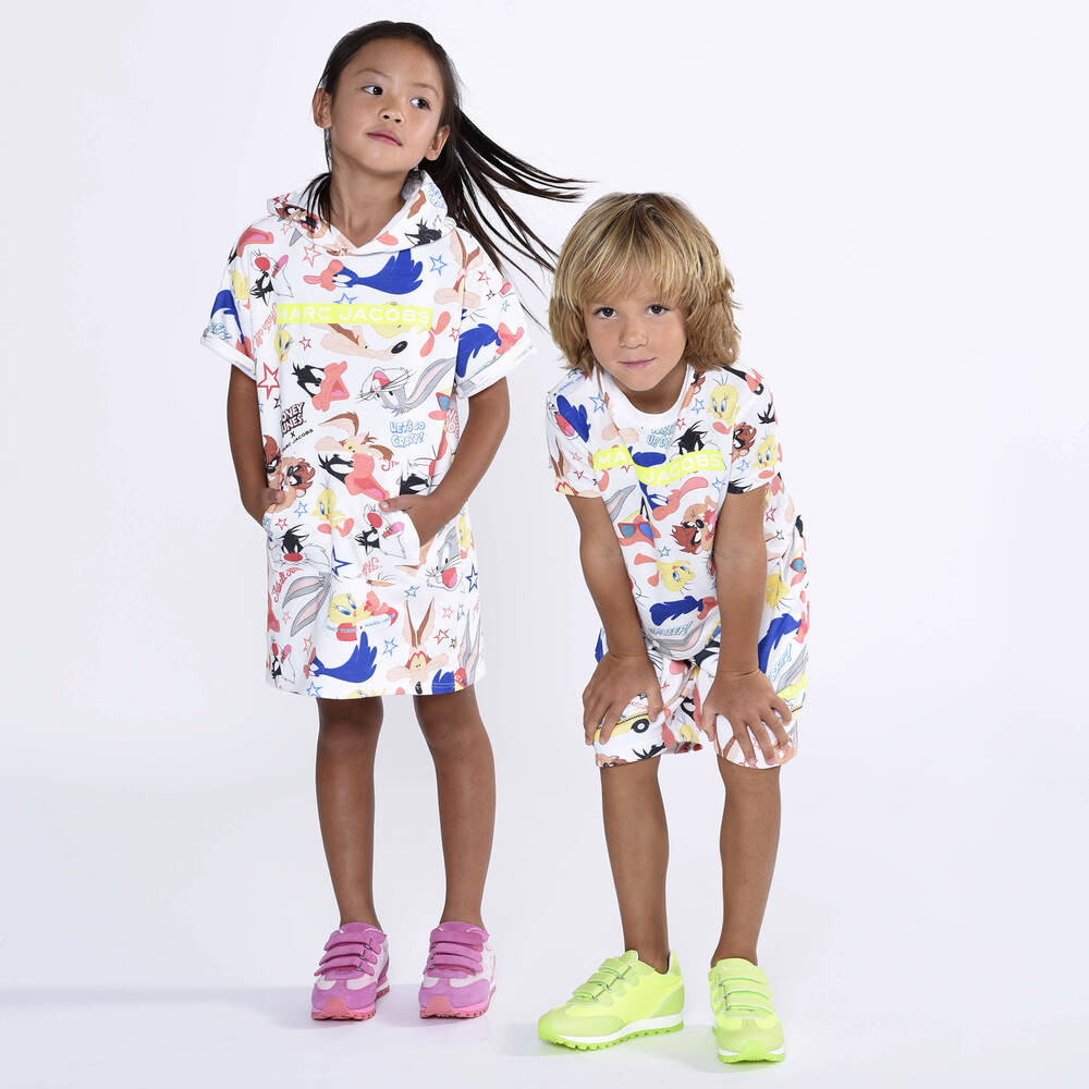 MARC JACOBS-Girls White Looney Tunes Cotton Dress | Childrensalon Outlet
