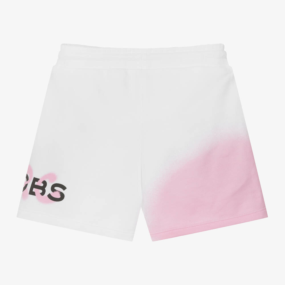 MARC JACOBS-شورت قطن عضوي جيرسي لون أبيض للبنات | Childrensalon Outlet