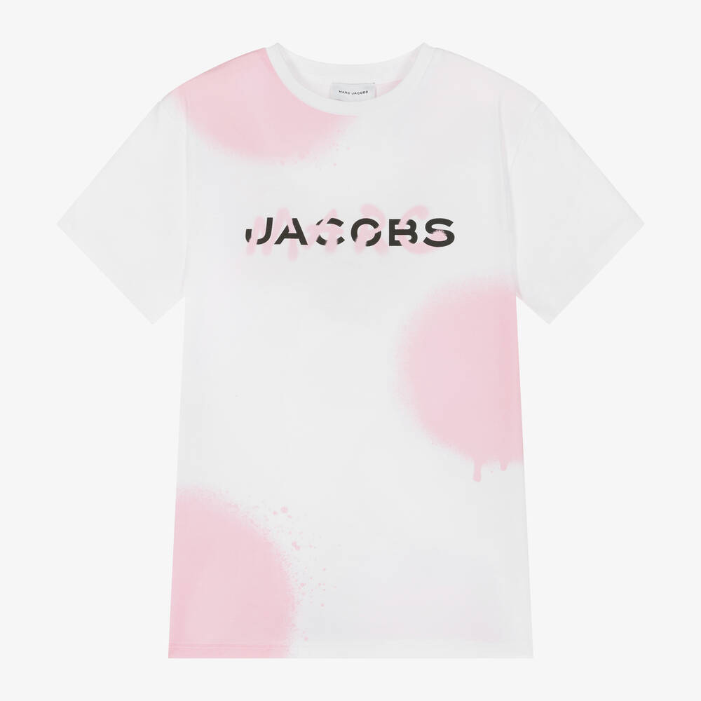 MARC JACOBS-Girls White Spray Paint Spots Dress | Childrensalon Outlet