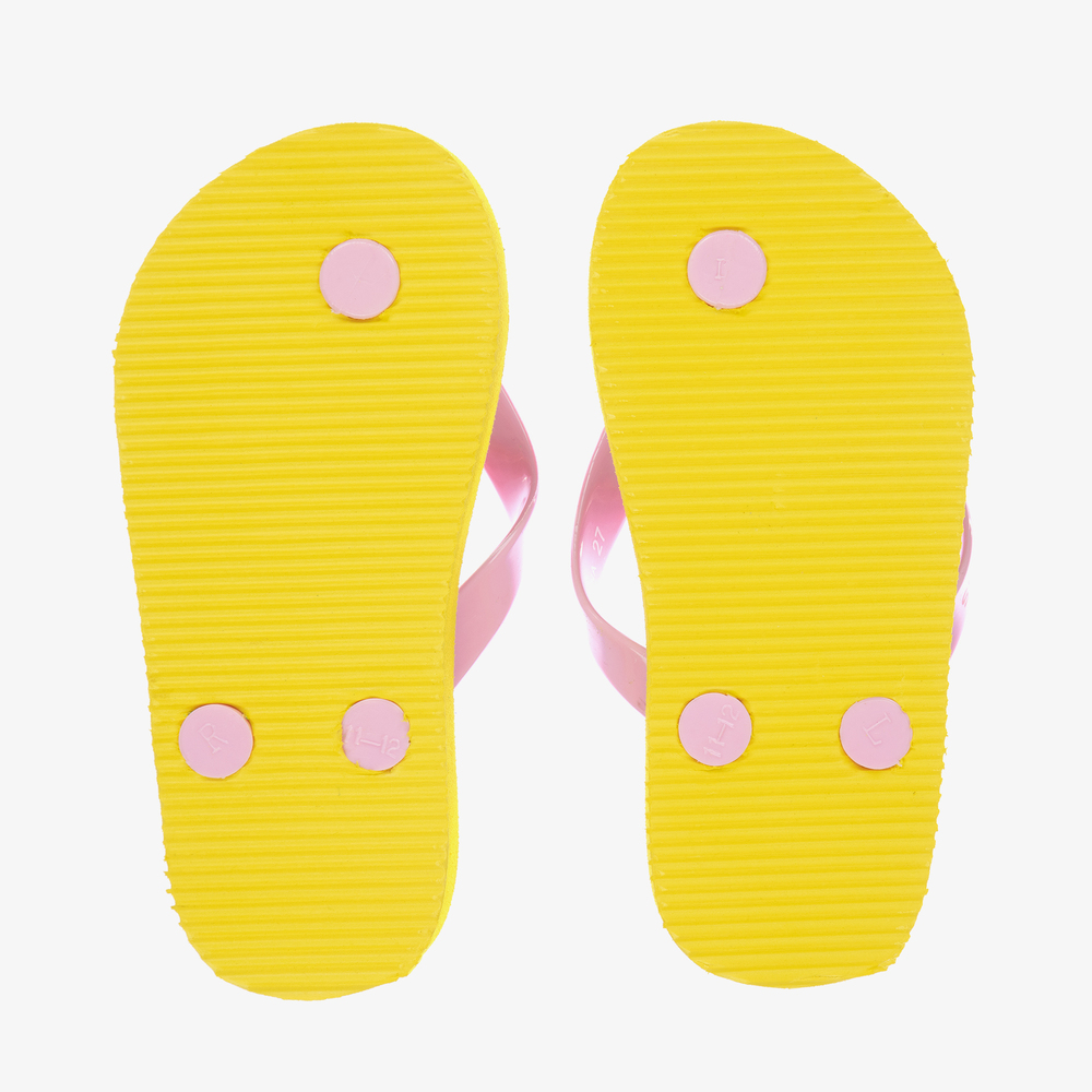 MARC JACOBS-Girls Yellow Cheetah Flip-Flops | Childrensalon Outlet