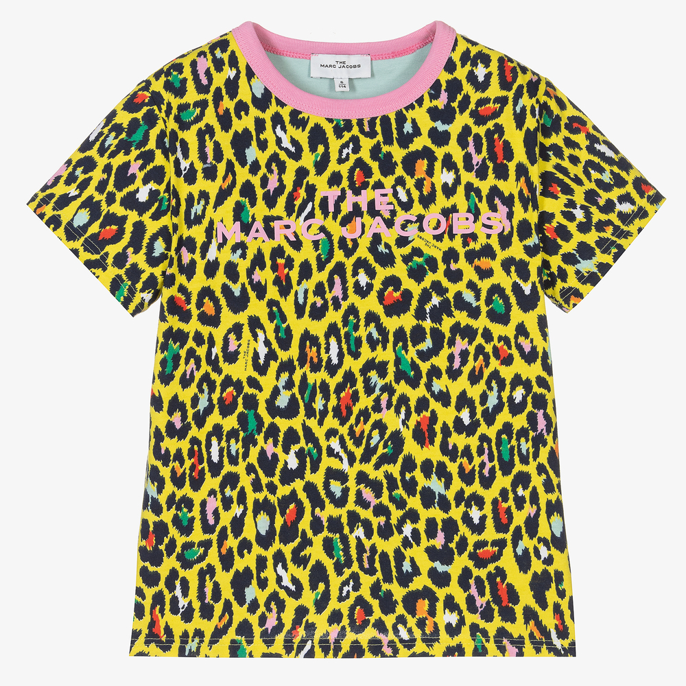 MARC JACOBS - Желтая футболка с животным принтом для девочек | Childrensalon