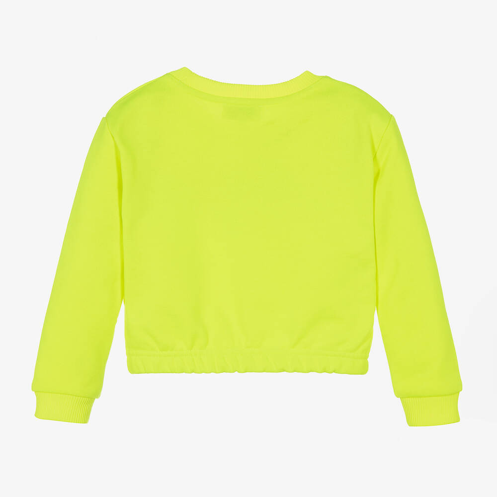 MARC JACOBS-Girls Yellow Cropped Logo Sweatshirt | Childrensalon Outlet