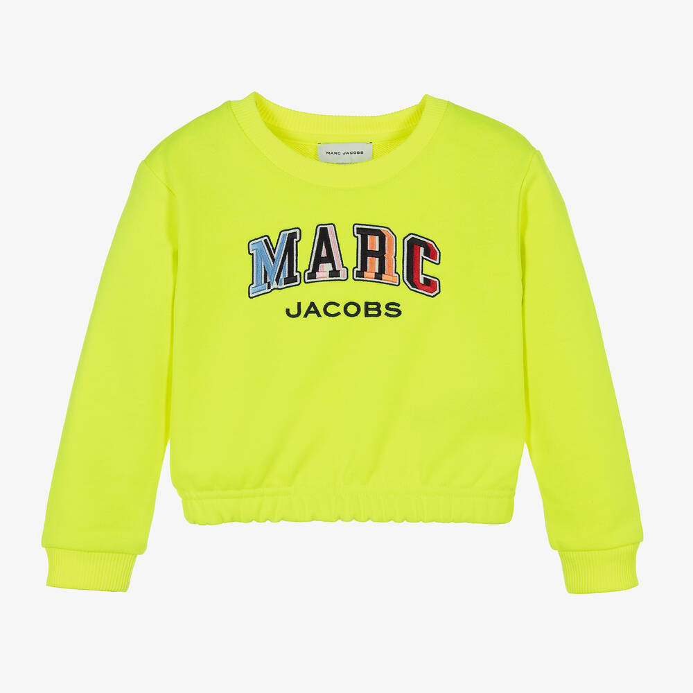MARC JACOBS - Girls Yellow Cropped Logo Sweatshirt | Childrensalon