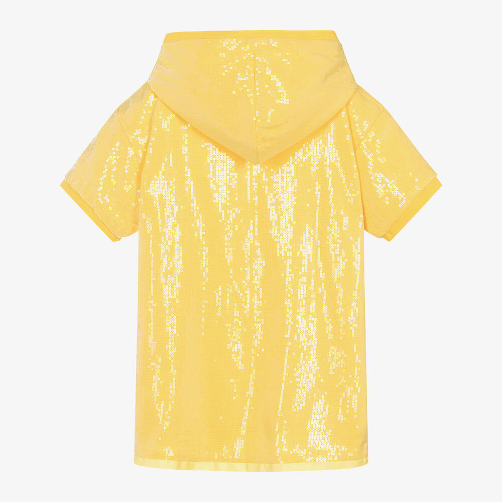 MARC JACOBS Girls Yellow Hooded Sequin Dress Childrensalon Outlet