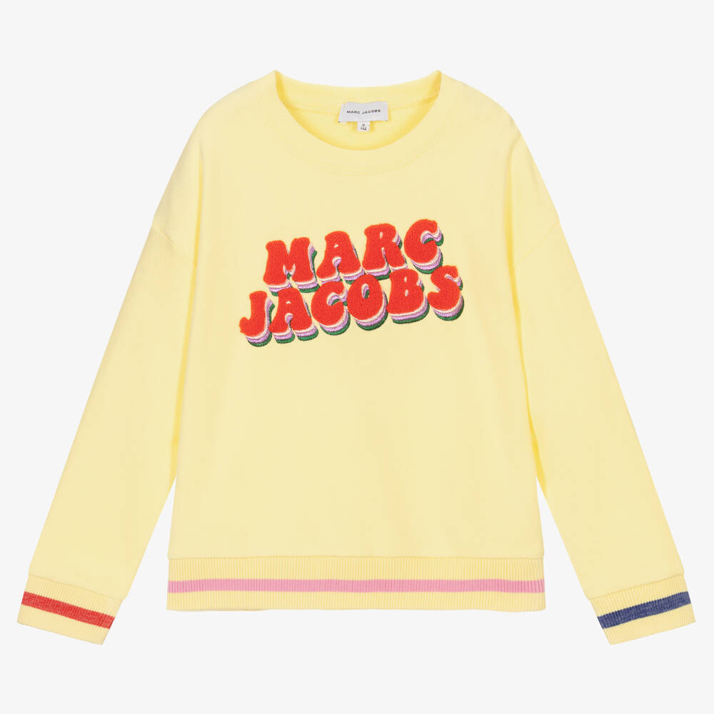MARC JACOBS - سويتشيرت قطن جيرسي لون أصفر للبنات | Childrensalon