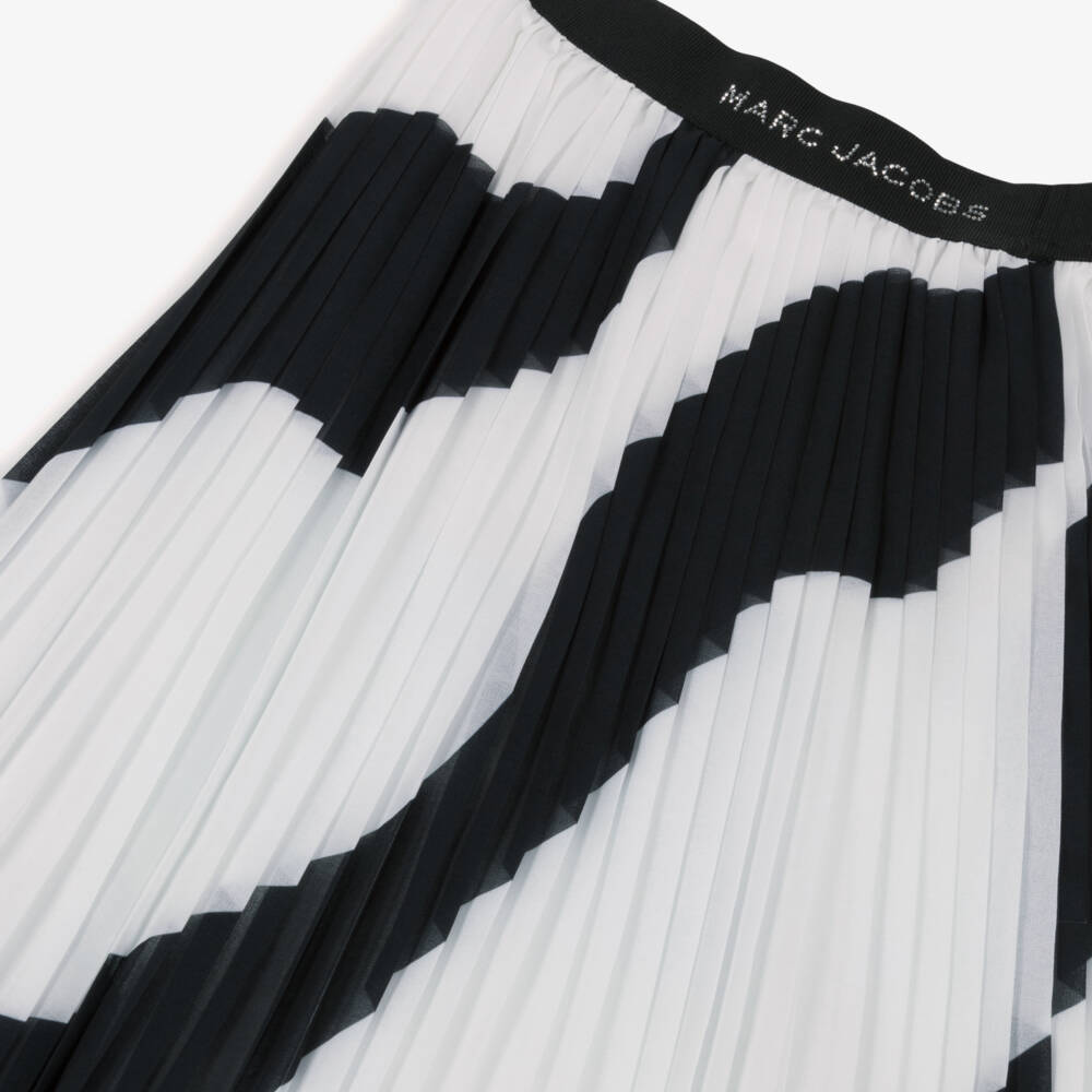 MARC JACOBS-تنورة مطوية بنقشة الحمار الوحشي للبنات | Childrensalon Outlet