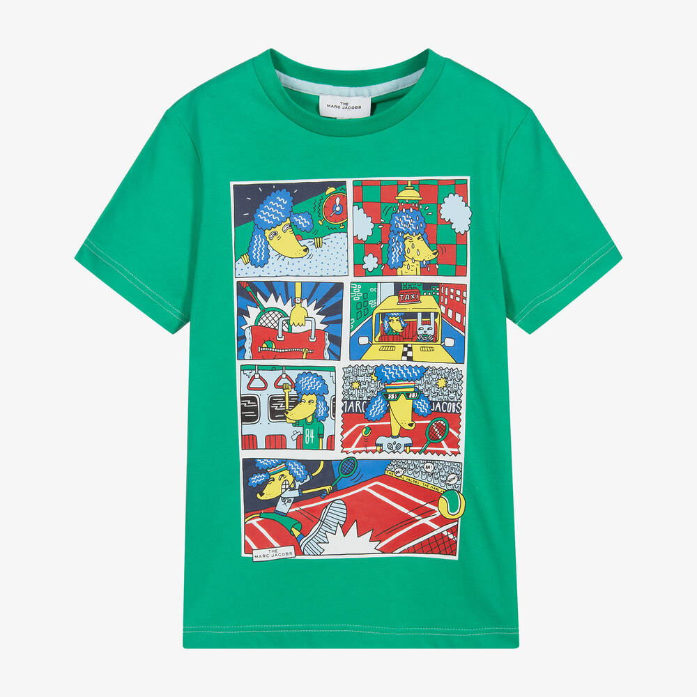 MARC JACOBS-Green Comic Strip T-Shirt | Childrensalon Outlet