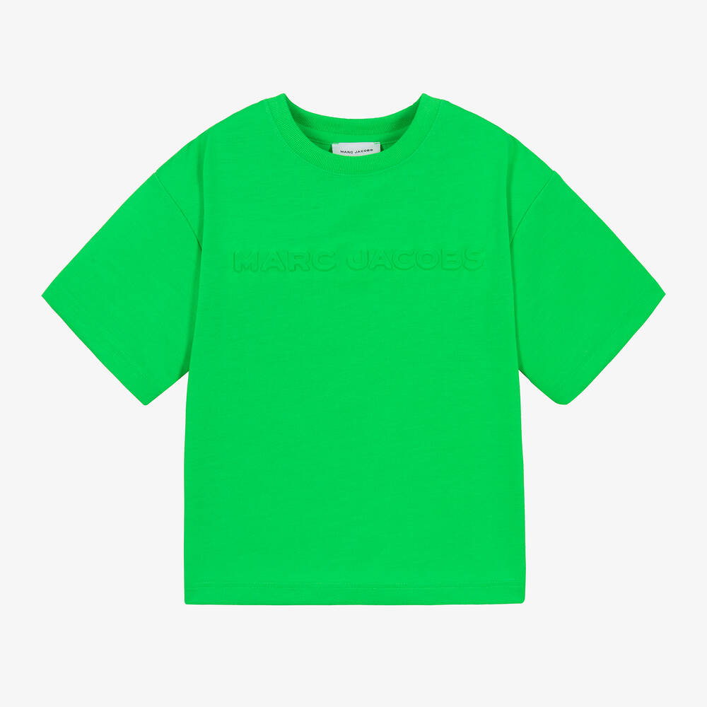 MARC JACOBS-Green Embossed Jersey T-Shirt | Childrensalon Outlet