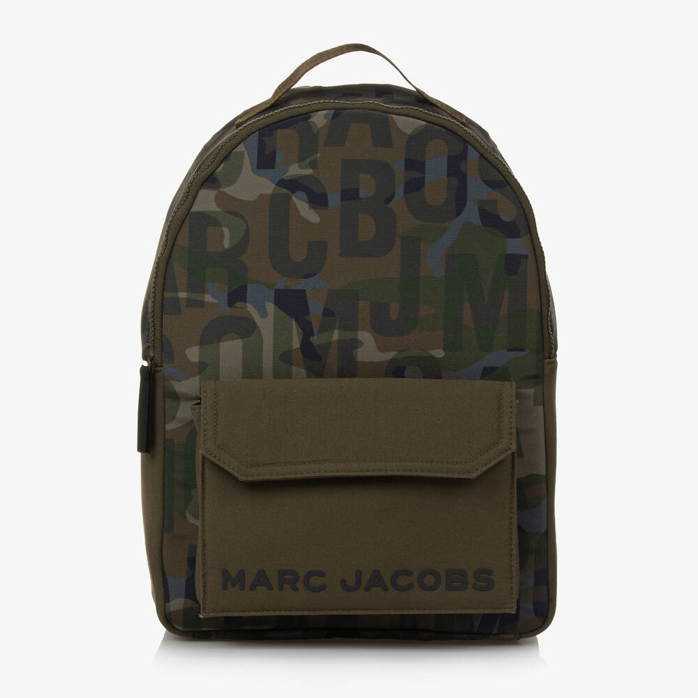 MARC JACOBS-Green Jumbled Logo Backpack (39cm) | Childrensalon Outlet