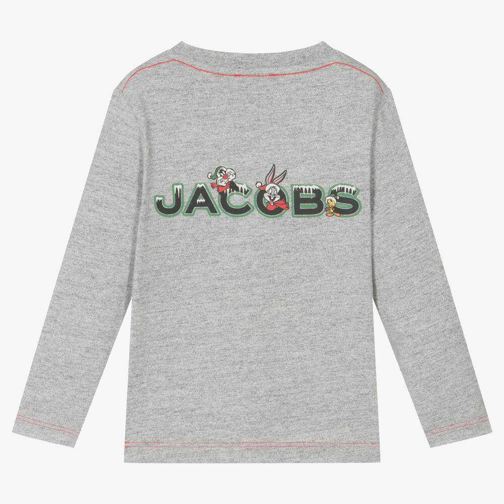 MARC JACOBS-Grey Organic Cotton Looney Tunes Top | Childrensalon Outlet