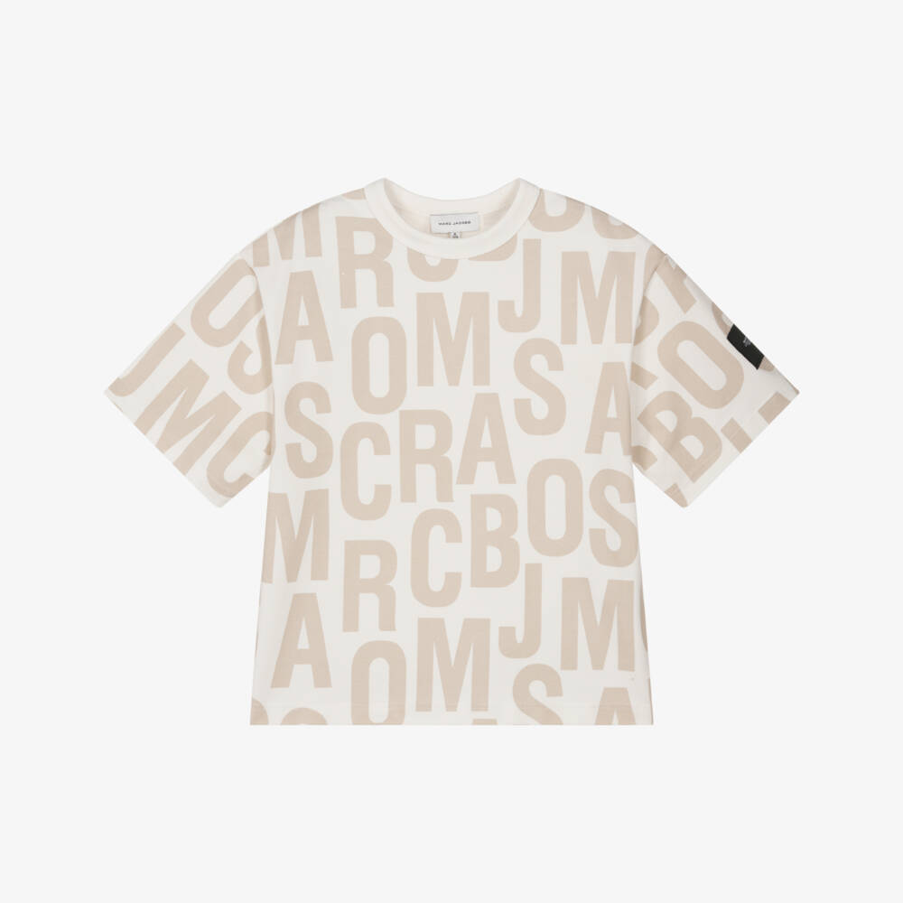 MARC JACOBS-Ivory Aop Ss Tshirt | Childrensalon Outlet