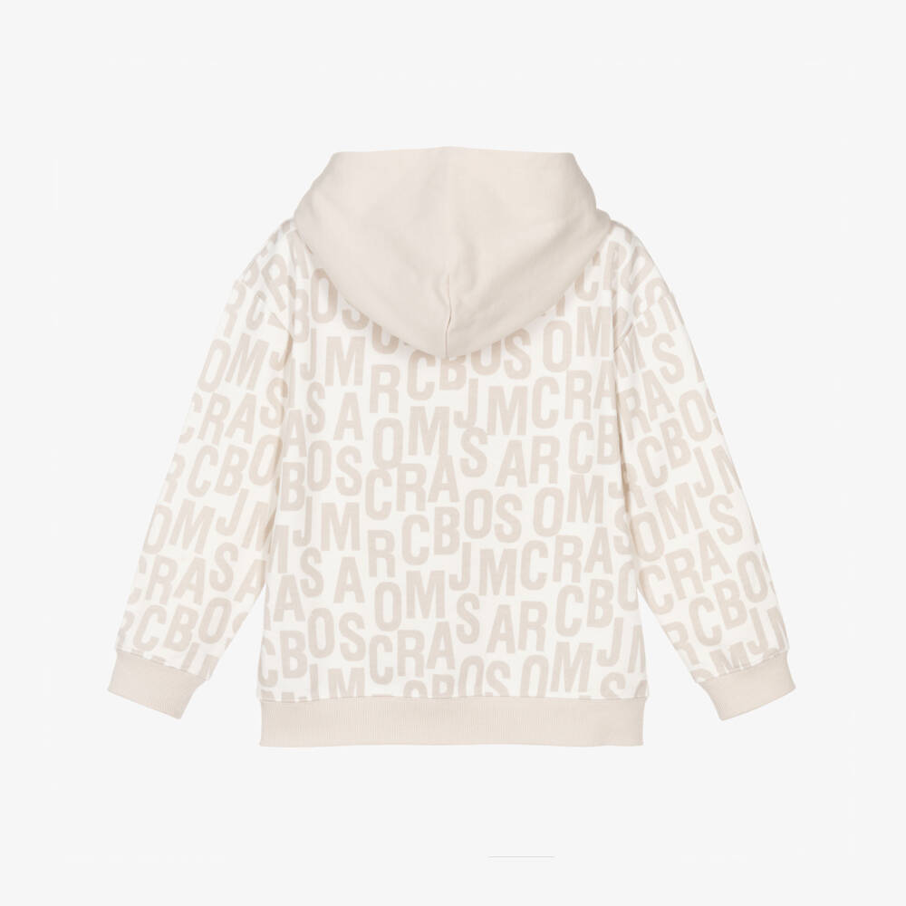 MARC JACOBS-Ivory & Beige Aop Zip Up Top | Childrensalon Outlet