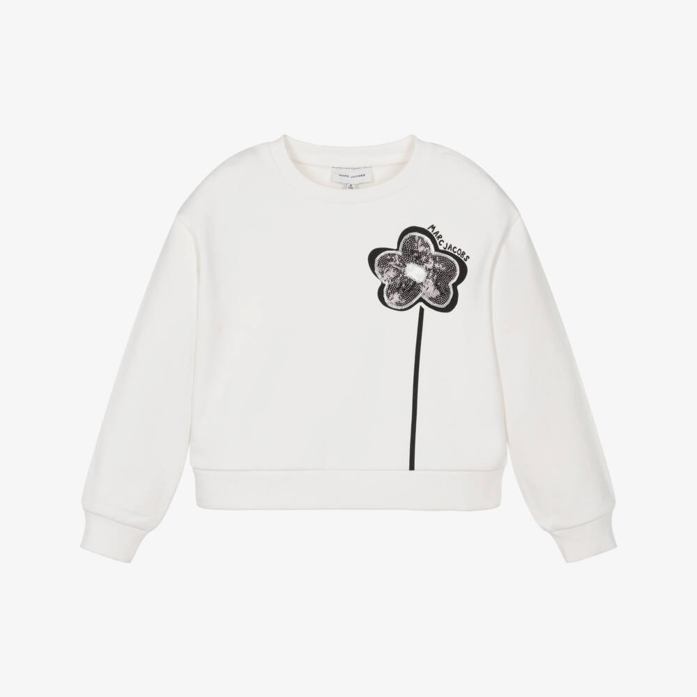MARC JACOBS-Ivory Daisy Print Sweatshirt | Childrensalon Outlet