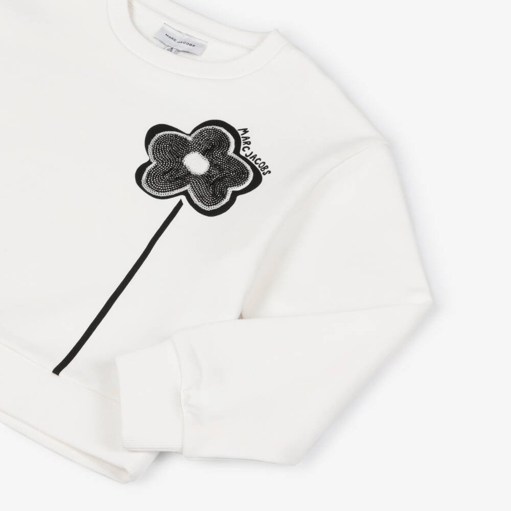 MARC JACOBS-Ivory Daisy Print Sweatshirt | Childrensalon Outlet