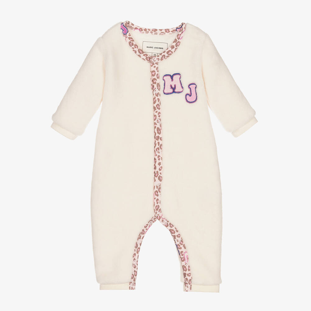 MARC JACOBS-Ivory Plush Faux Fur Romper | Childrensalon Outlet