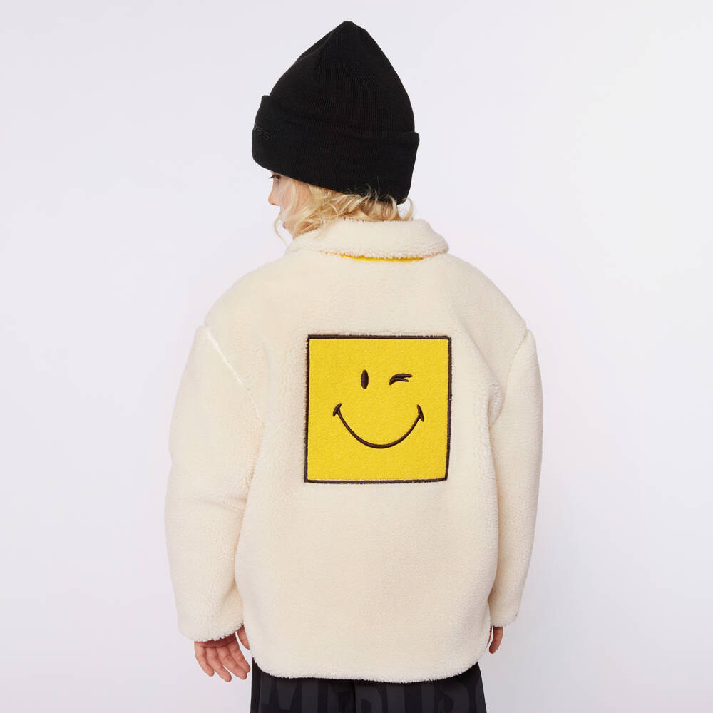 MARC JACOBS-Ivory Shearling Smiley Jacket | Childrensalon Outlet